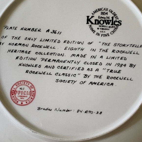 Knowles Norman Rockwell The Storyteller collector plate - Picture 6 of 9